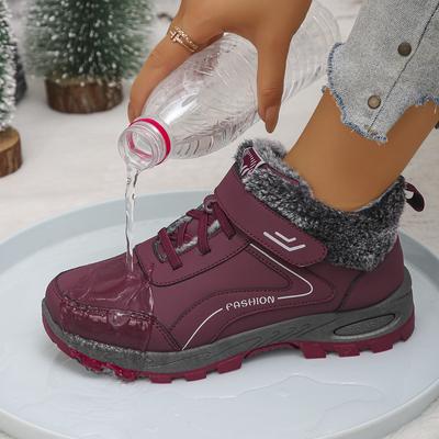 Модные зимние ботинки для женщин, повседневная зимняя обувь, нескользящая платформа, теплые ботильоны, боевые ботинки для улицы, короткие плюшевые ботинки для хайкинга, Botas Mujer