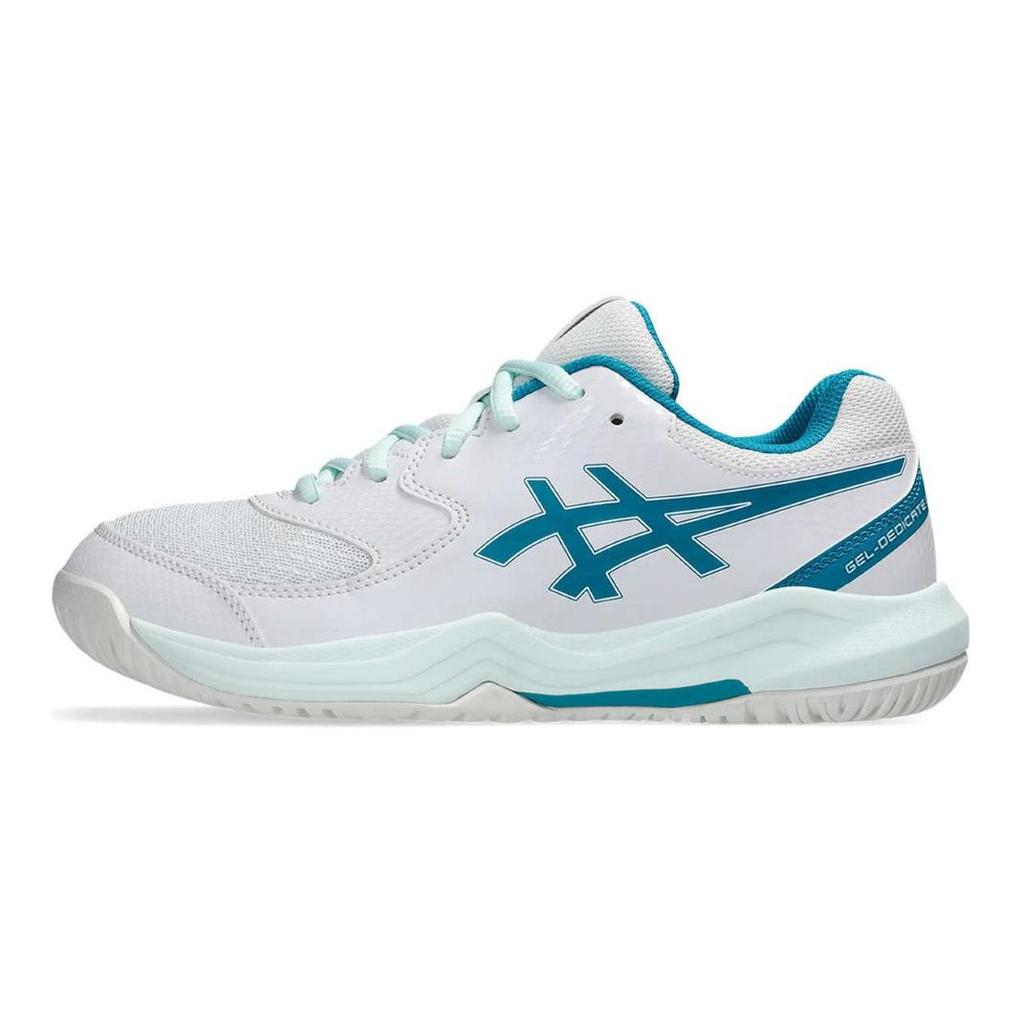 Asics Gel Dedicate 8 GS White Teal Blue Kids Sneakers 1044A077-103