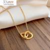 Creative Cross Double Love Titanium Steel Necklace for Women Girl Fashion Temperament Clavicle Chain Necklaces Jewelry