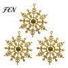 Indoor Outdoor Christmas Tree Decorations 3Pcs Snowflakes Ornaments, 10cm Glitter Hanging Plastic Snowflake Shatterproof Decor for Winter Wonderland
