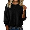 Autumn and Winter Women's Knitted Round Neck Long Sleeved Solid Color Casual Fashion Knitted Cardigan