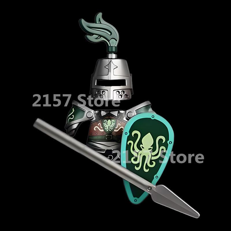 Средневековый Замок Солдат Фигурки Действия Строительные Блоки Дракон Аниме Рыцарь Аксессуар Боевой Конь Ополчение Шлем Щит Игрушка Подарок S015