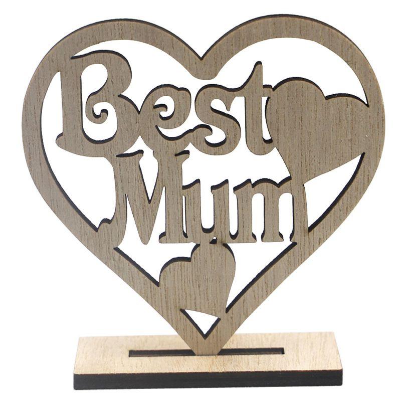 Beautifully Crafted Wooden Heart Plaque Perfect Happy Mothers Day Gift Decor