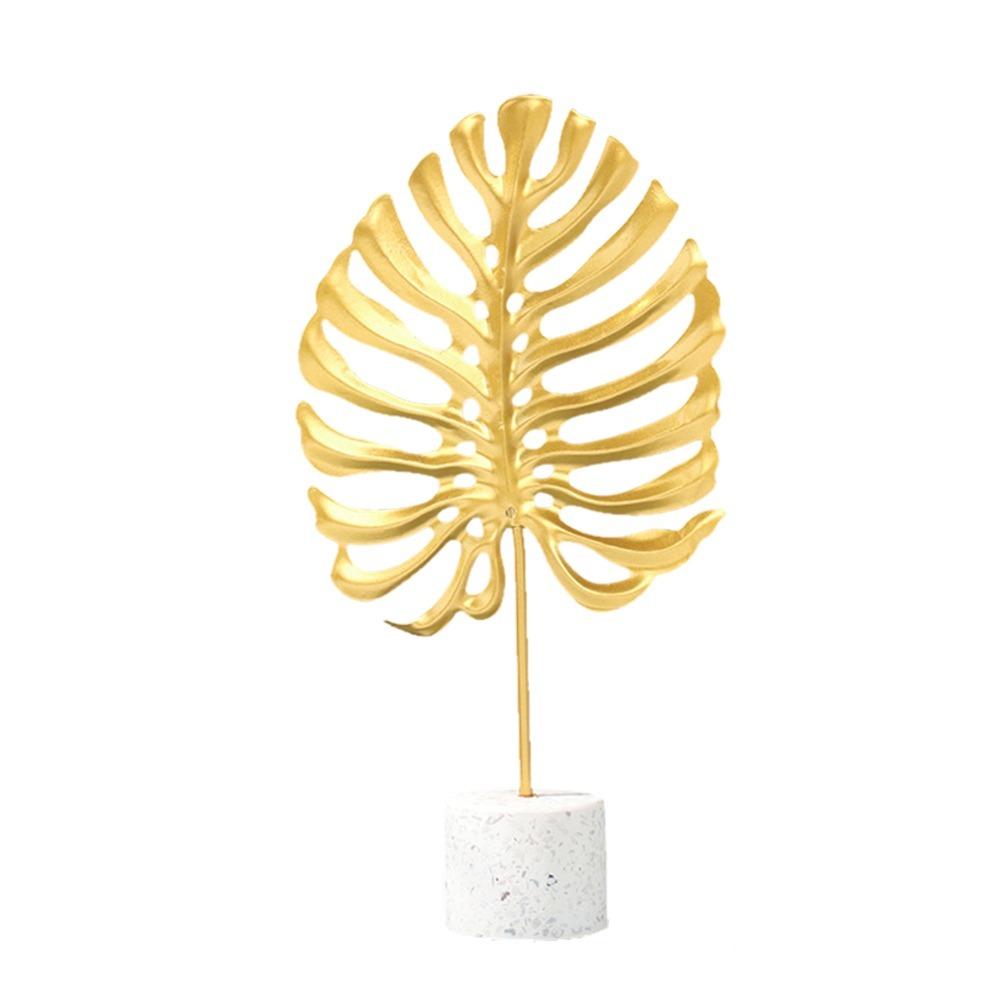 Leaves Cement Base Iron Leaf Desktop Ornament  Study Desk Side Table Adornment