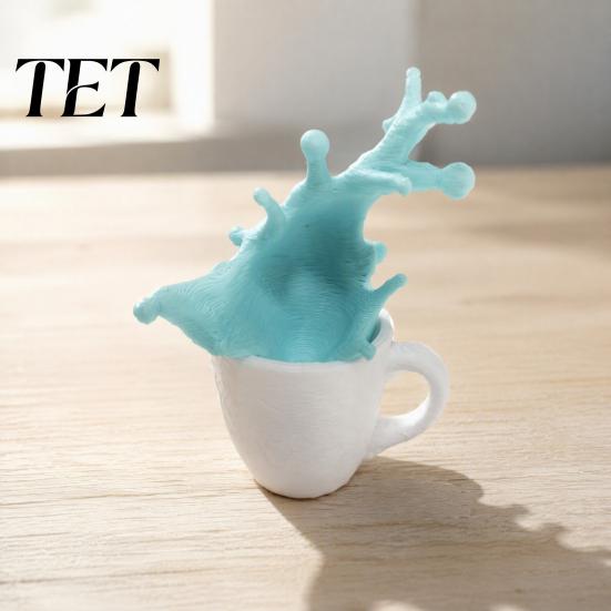 Creative Shelf Ornaments 3D Printed Spilling Coffee Mug Figurine, Splash Cup Sculpture, Art Tabletop Decor for Home Office Desktop, Gift Lovers