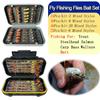 24-72Pcs Artificial Insect Bait Set, with Dry/Wet Flies, Fly Fishing Flies Kit, Fly Assortment Trout Bass Fishing Baits Lures with Fly Box