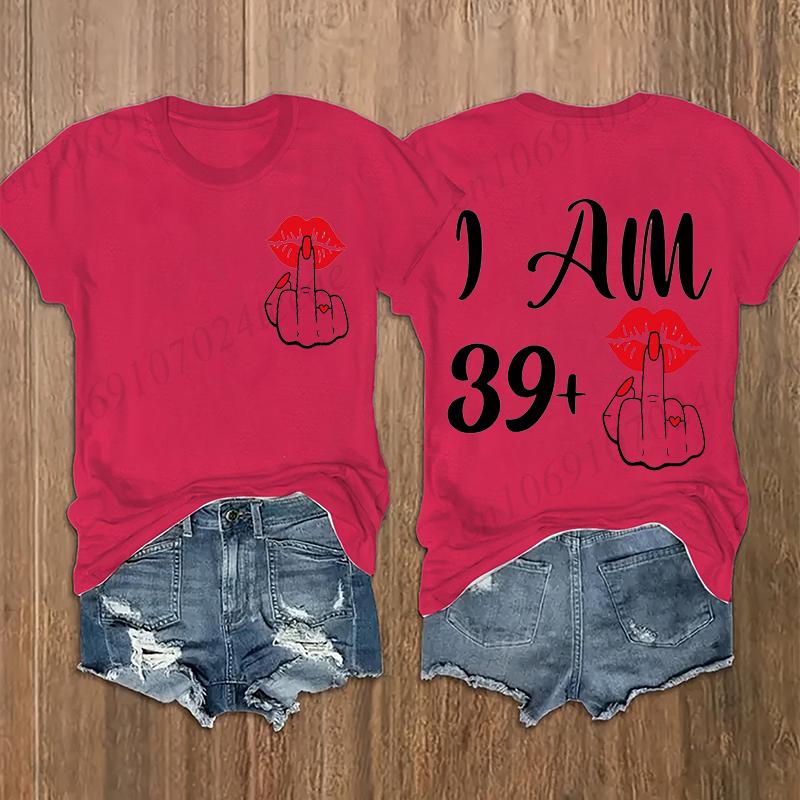 Unisex Streetwear I Am 39 Middle Finger Tshirt 40th Birthday Party Tees Aesthetic Y2K Harajuku Streetwear Unisex Fashion Tshirt
