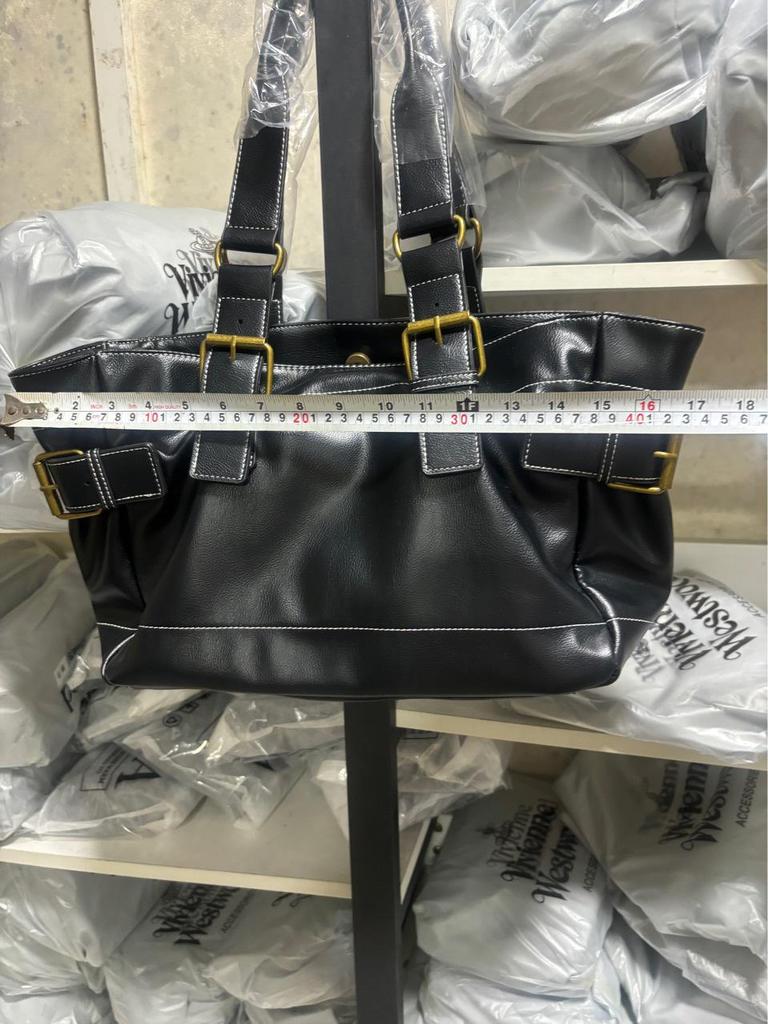 2025 Универсальная черная сумка-тоут для ноутбука под мышкой для женщин - Большая вместимость, повседневная мотоциклетная наплечная сумка