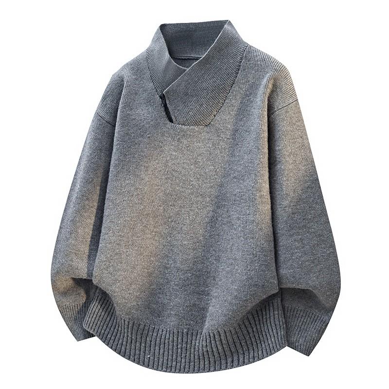 Mens Oversized Knit Sweater Hooded Cardigan Warm Fleece-Lined Casual Winter Pullover Youth