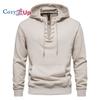Spring Autumn Vintage Hoodies Men Fashion Hooded Solid Color Long Sleeve Sweatshirts Mens Casual Tie Up Drawstring Loose Hoodie