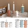 Unique Candle Holder Molds Crafting Molds Round Shape Candle Base Moulds Silicone Texture for Crafting Candlesticks
