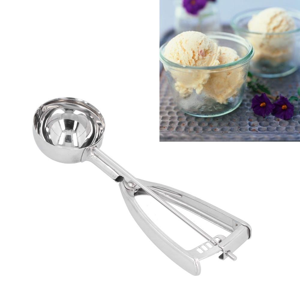 Trigger Release Ice Cream Ball Spoon Stainless Steel Fruit Digging Spoon Ice Cream Scoop For Home