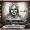 Edward Scissorhands Personalized Tapestry Support Custom Name, Wall Art Home Decoration