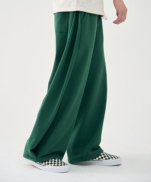 ARRAYED Comfy Inverted Pleated Sweatpants [Khaki]