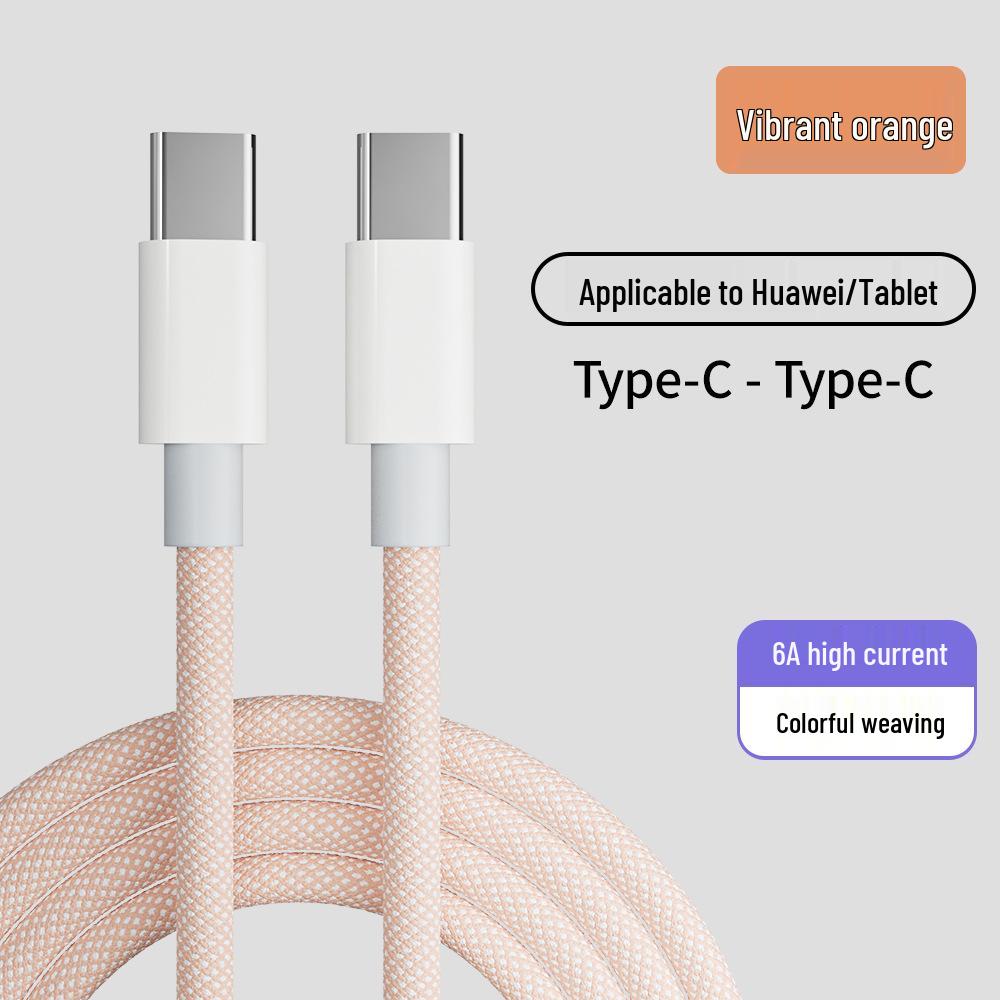 Двойной плетеный кабель Type-C для Huawei, Xiaomi (66 Вт) & Яблоко (15 Вт ПД) Быстрая зарядка