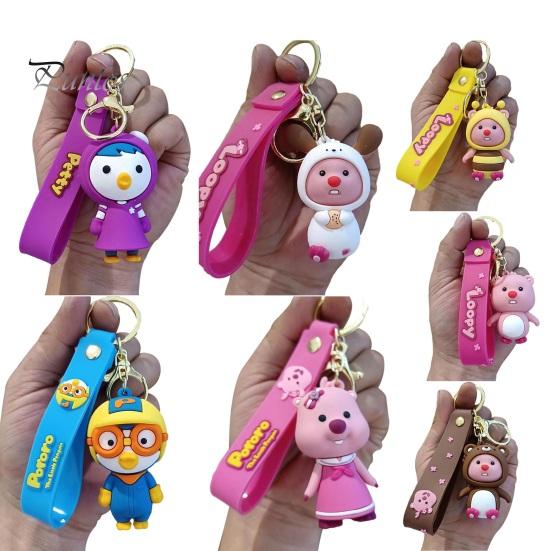 Брелок для ключей, милый мультяшный персонаж, бобр, полированный обруч из нержавеющей стали, зажим для омара, красочный брелок для ключей, органайзер для ключей, ремешок на запястье, школьная сумка, кулон, брелок
