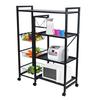 Vegetable Basket Storage Rack, 4 Tier Stackable Storage Basket with 360 Degree Wheels, Kitchen Baker Rack, Spice Rack Microwave Organizer Workstation
