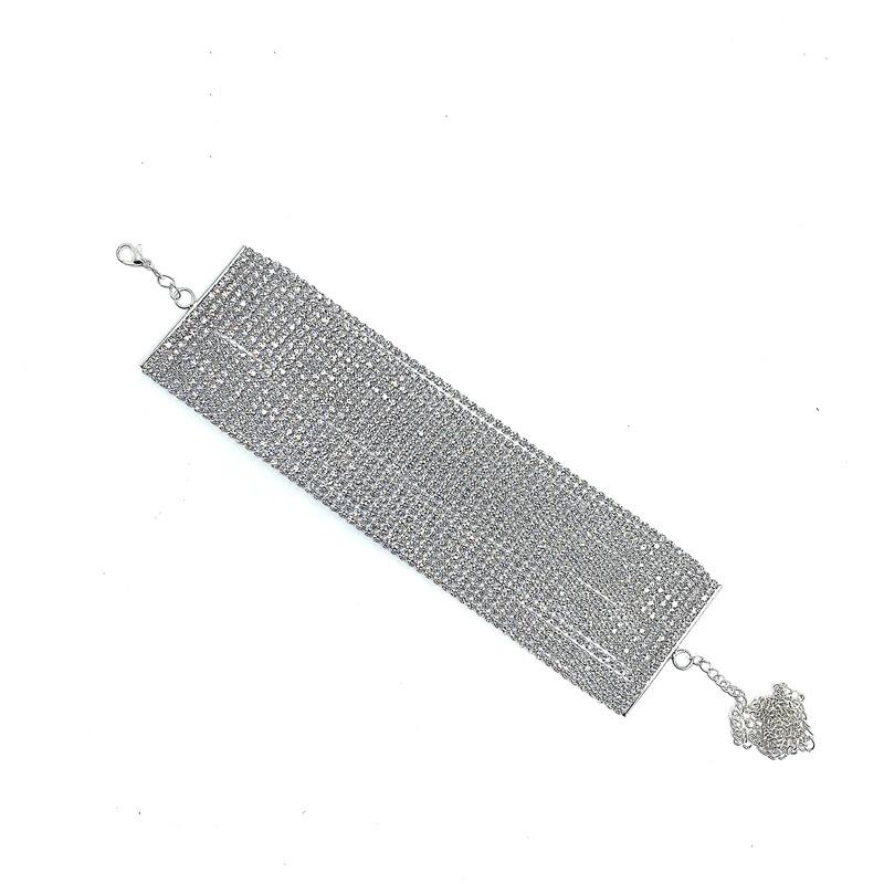 Модное многослойное короткое ожерелье-цепочка, простое полное бриллиантовое ожерелье, женское колье