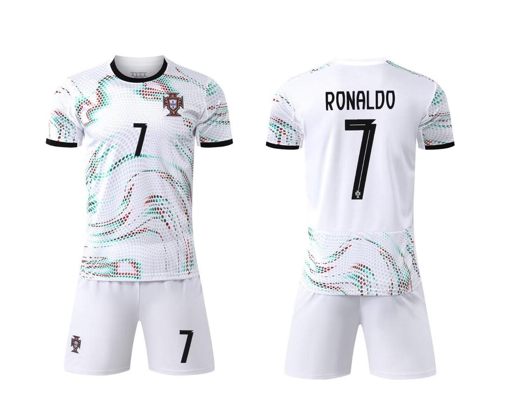 Portugal Away White No. 7 Ronaldo Soccer Jersey, Sizes 14-3XL for Kids & Adults