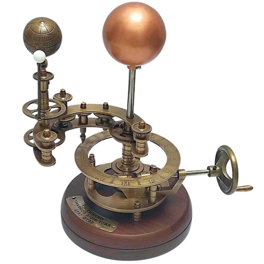 Antique Brass Orrery Solar System Sun Earth Moon Motion Scientific Research Mode