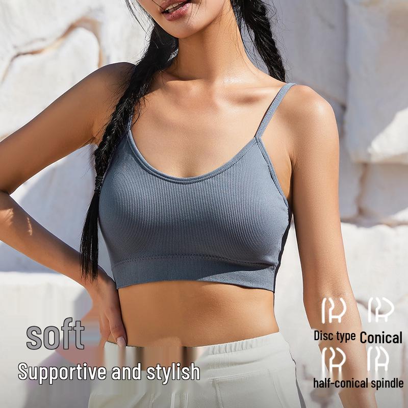 Женский спортивный бюстгальтер большого размера в стиле жилета - для йоги, с красивым дизайном спины, на тонких бретелях, можно носить на улице