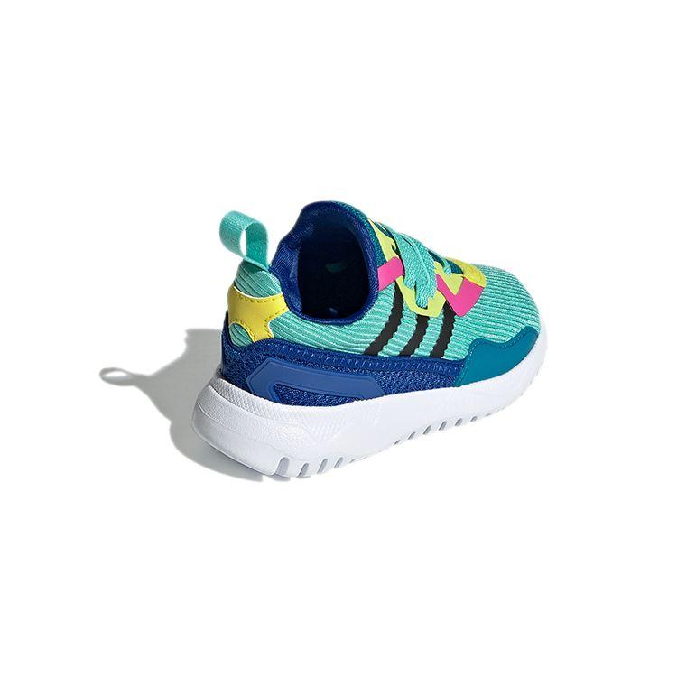 Adidas Originals Flex Series El I Trendy Comfortable Low-Top Casual Shoes Baby Sneakers Blue Green FX5335
