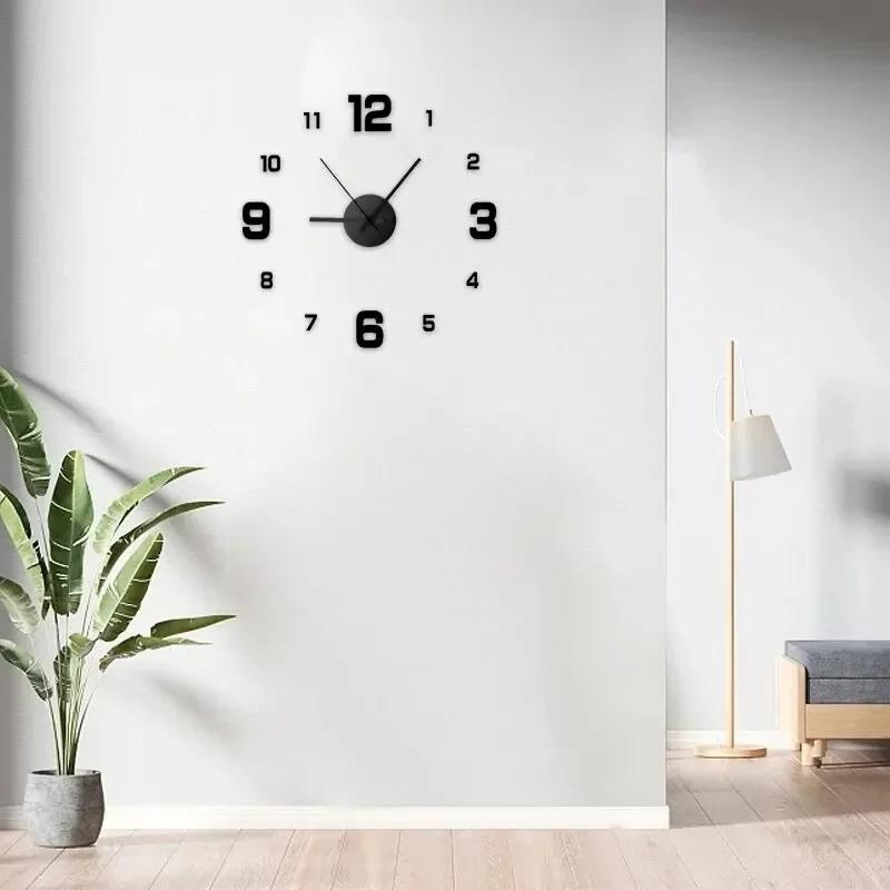 Wall Clocks Art Clock Bedroom Frameless Home and Decoration Kitchen Silent Living Room Watches Digital Decor Led Large 3d Garden