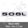 SQOB1 3D ABS 408 4008 508 5008 508L Letter Emblem GT Rear Trunk Badge Logo For Peugeot 408 508 4008 5008 508L Car Styling Accessories