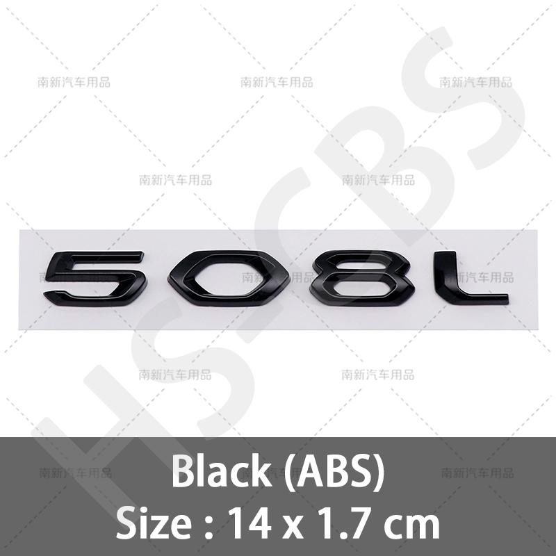SQOB1 3D ABS 408 4008 508 5008 508L Letter Emblem GT Rear Trunk Badge Logo For Peugeot 408 508 4008 5008 508L Car Styling Accessories