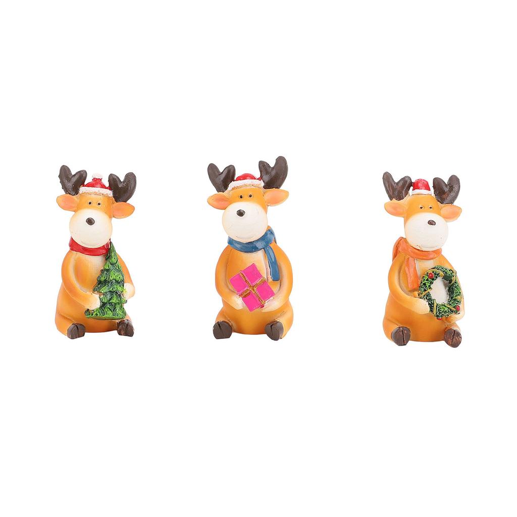 Рождественский олень, украшение из смолы, статуэтка, мультяшный милый лось, настольное украшение для рабочего стола
