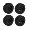 4pcs RC Car Wheels Tires Universal 10 Spoke Rims Rubber with M4 Lock Nut RC Car 1/10 Wheels Tires Fo