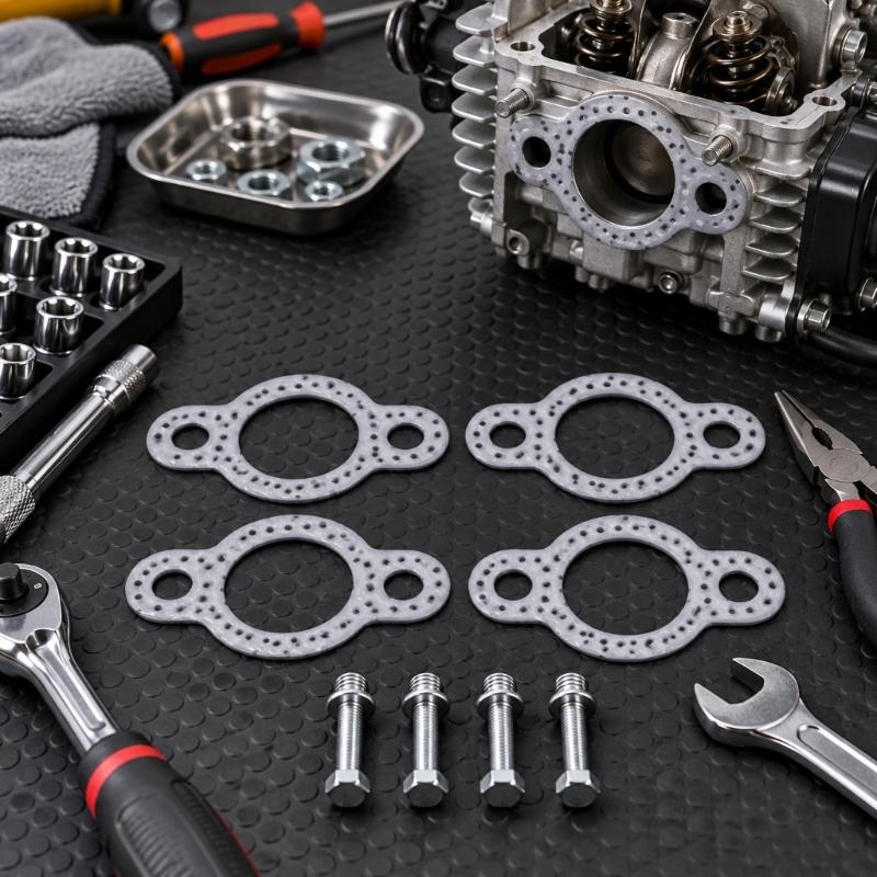 Carbon-Composite Cylinder Head Gasket Kit, Formed Center and Side Openings, Part 24 041 49-S for Engine Sealing Component Replacement