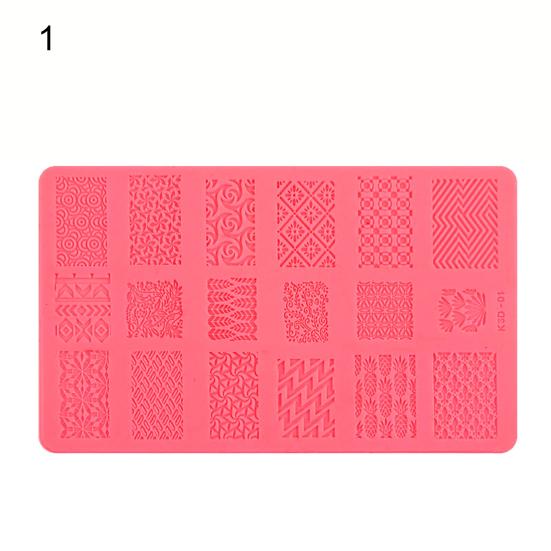 Шаблон для ногтей. Изысканные практичные красочные силиконовые пластины для стемпинга ногтей для девочек.