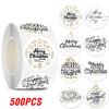 100-500pcs Merry Christmas Sticker , Round Adhesive Decoration Sticker for Cards Envelope Seal Xmas Gift Wraps Box Bags