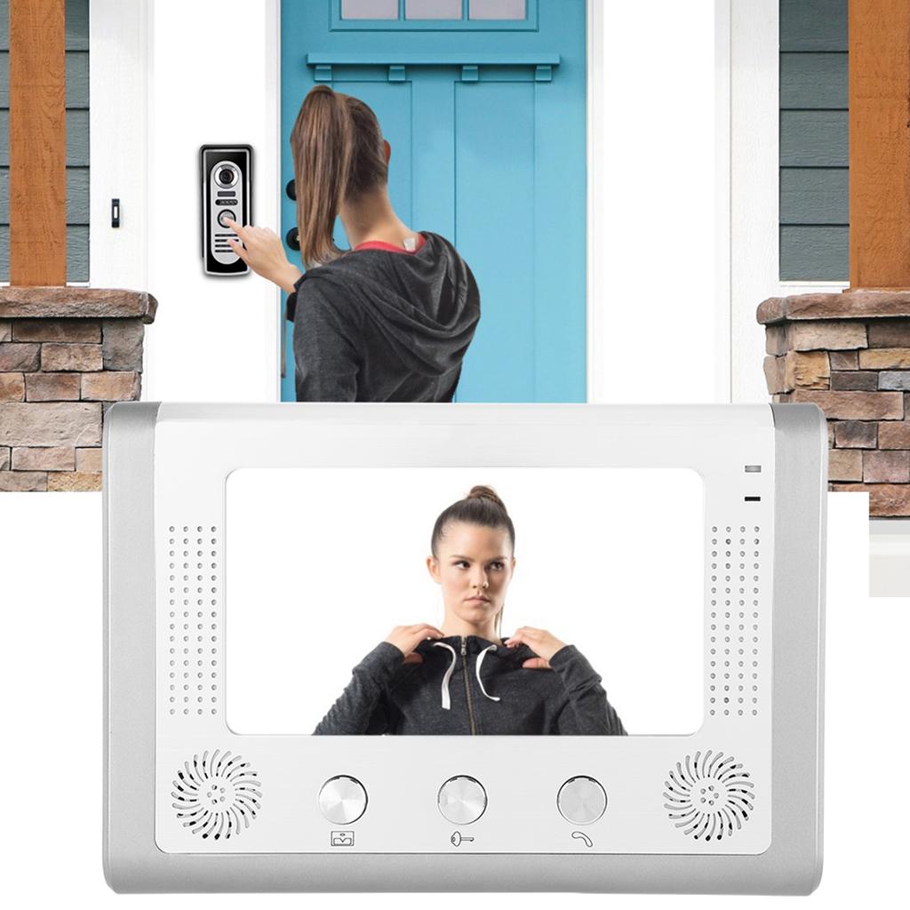 7-дюймовый проводной цветной TFT-LCD экран ИК ночное видение видеодомофон дверной звонок дверной телефон
