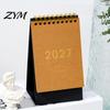 Home Office Desk Accessory 2027 Calendar, Standing Flip Desktop Minimalist Gold Foil Cover Monthly Organizer for Planner, Thick Paper Note Taking,