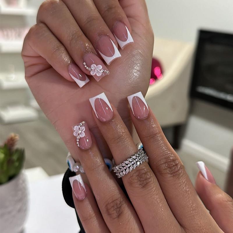 Европейские и американские градиентные персиковые балетные типсы для коротких ногтей