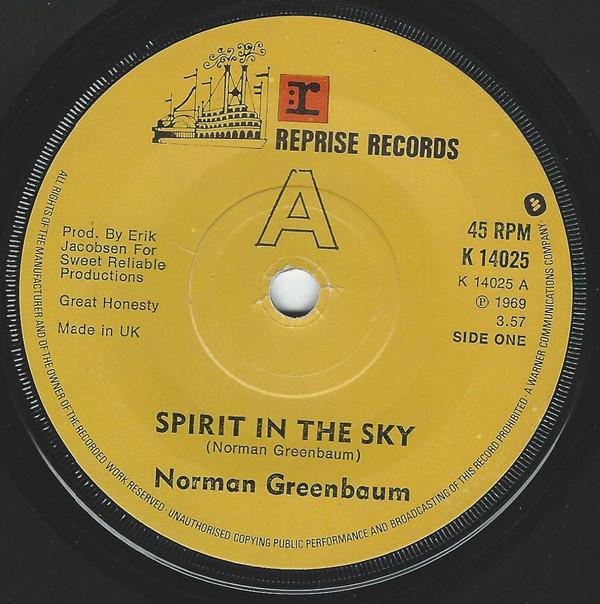 Пластинка 7 дюймов NORMAN GREENBAUM Spirit In The Sky K14025 REPRISE UK Rock Б/у