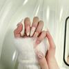 Нежные Накладные Ногти с Бантом из Страз - Привлекательный Стиль