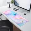 Marble Mouse Pad Pink Purple Blue Extended Desk Mat Textured Large XL Mousepad Non-Slip Rubber Base Stitched Edge Long Keyboard Pad for Desktop Gamin