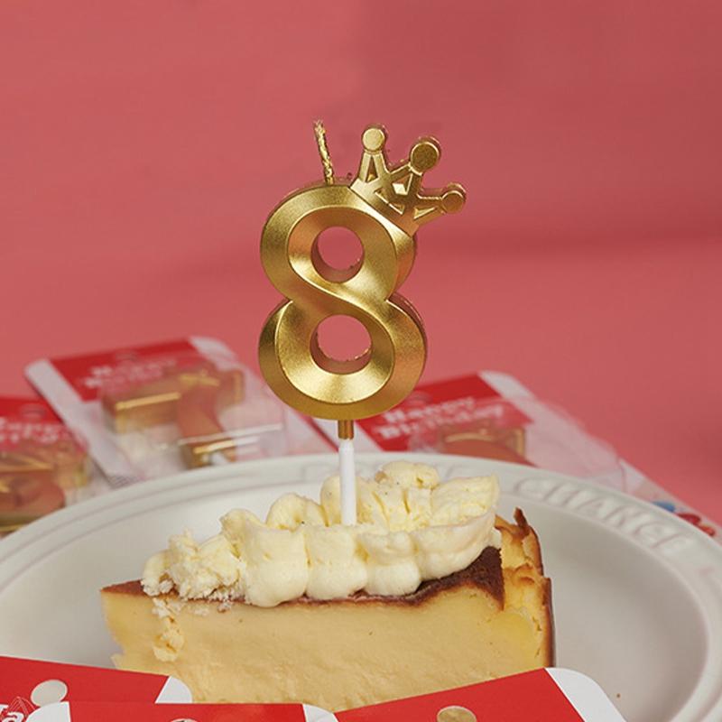 Свеча-корона Украшение на день рождения Серебро Золото Цифры 0-9 Украшение для торта Топпер Декор для детского праздника и юбилея