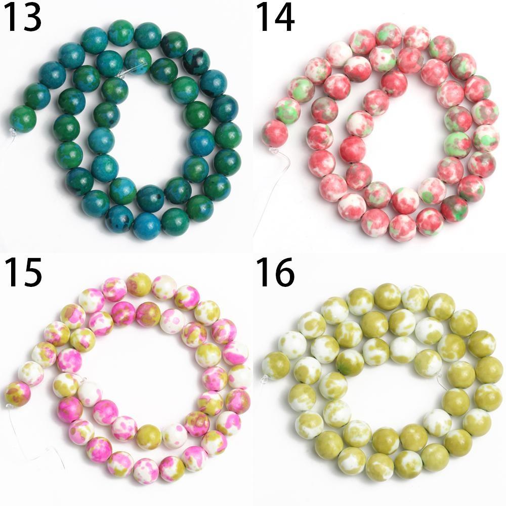 1 нить/пакет 6/8/10 мм натуральный дождь цветок яшма каменная бусина разноцветные круглые свободные бусины для ювелирных изделий DIY серьги изготовление браслетов аксессуары