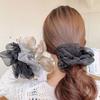 Mno Ponytail Hair Band Pearl Chiffon Hair Scrunchie Ponytail Scrunchie