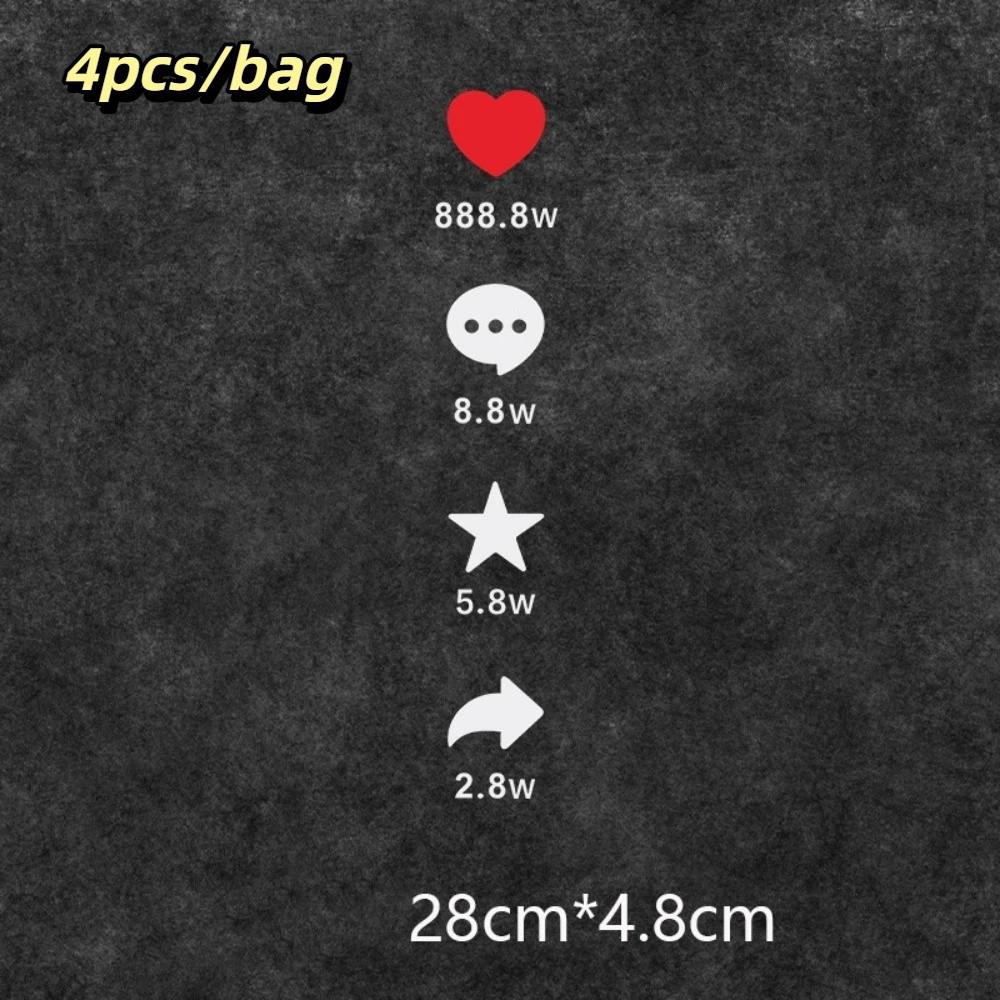 4pcs/bag Creative Design Vinyl Decal Funny Design Love Heart Sticker Car Rear Windshield