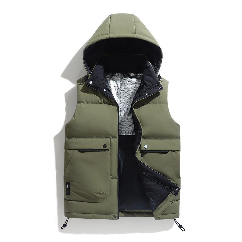2025 пуховый хлопковый жилет мужской осенне-зимний повседневный жилет жилет зимний теплый жилет большой размер утолщенная модная куртка
