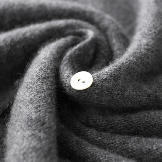 Autumn Winter Women's Sweater Elegant Button Design Knitted Cardigans for Women Casual Sweaters Low Round Neck Thin Knitted Outer