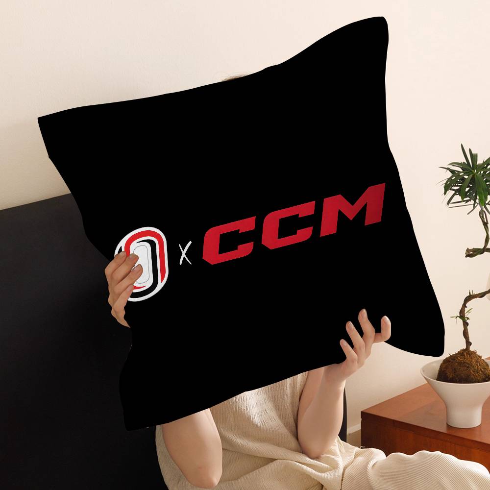 CCM Хоккей Цветной Логотип Спортивный Силуэт Стежок Счастливый Дракон Наволочка Чехол для Подушки на Диван Декор Комнаты Подарок Ребенку