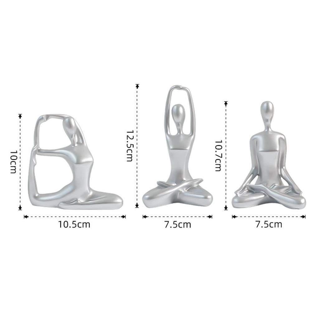 3Pcs Yoga Women Statue Yoga Figures Modern Creative Yoga Figurine Sculpture for Yoga Studio Desk Indoor Dining Room Decoration