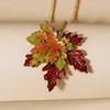 Oil Drop Maple Leaf Necklace Alloy Leaf Long Chain Retro Sweater Chain  Outdoor