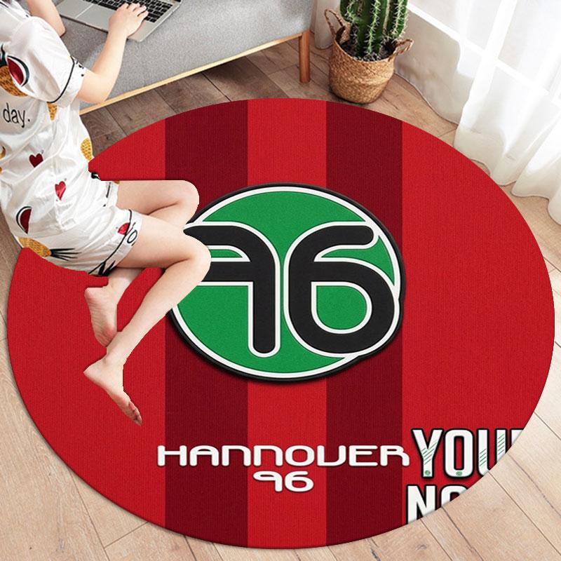 Hannover 96 Custom Name Round Area Rug,Carpet Rug for Living Room Bedroom Sofa Playroom Decor,Non-slip Floor Mat